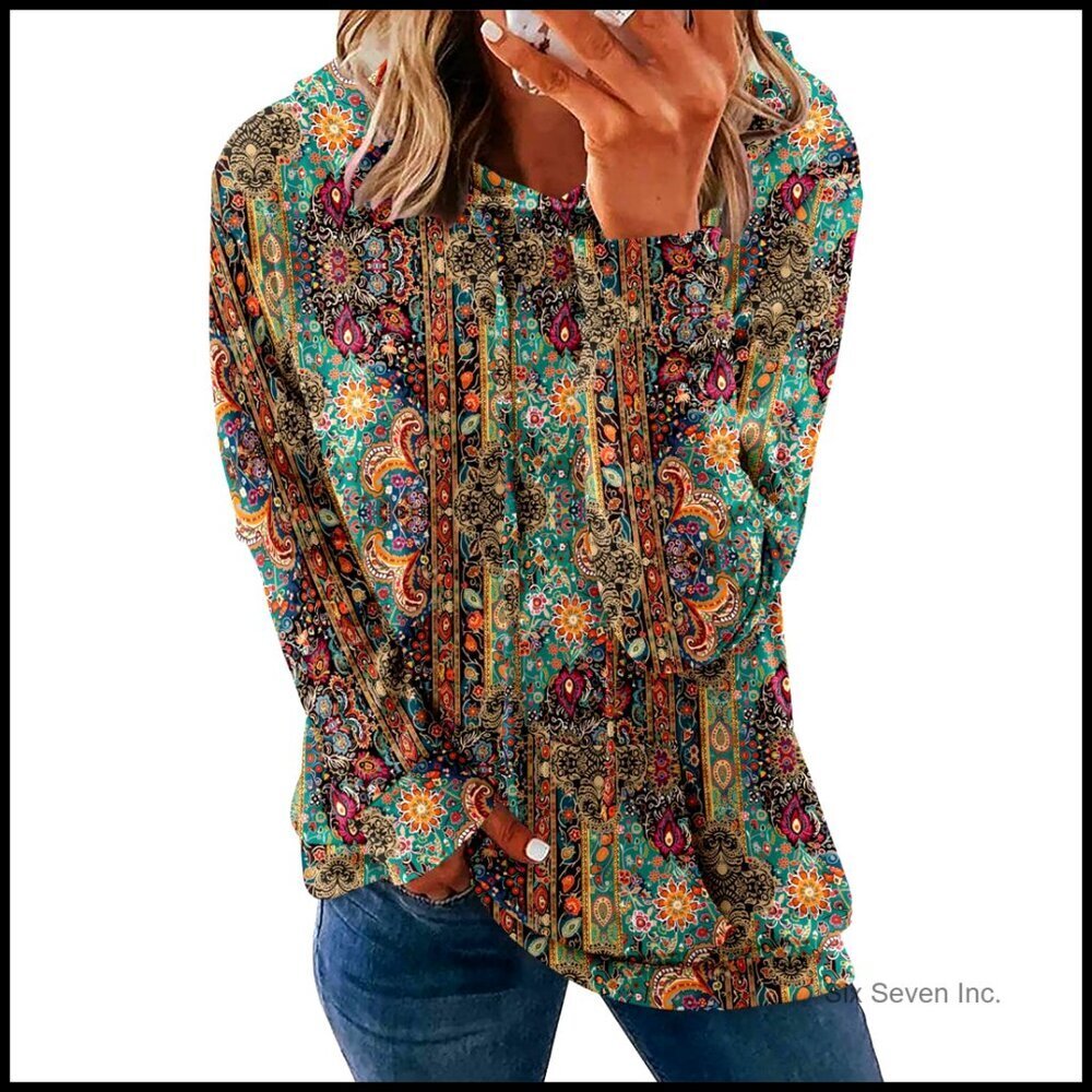 Pullover Hoodie Tunic Top Oversized Casual Chic Sweatshirt Kangaroo Pockets